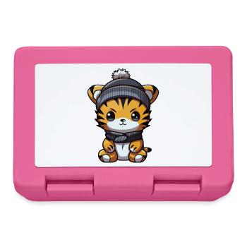 Tiger Winter Tier Baby Comic - Brotdose - Pink - Vorne