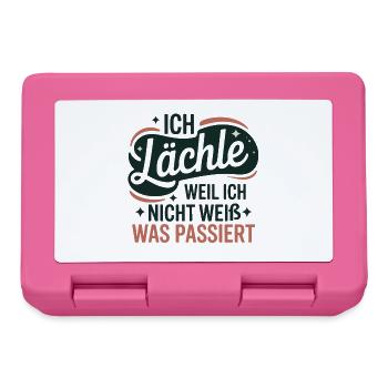 Ich lächle, weil ich nicht weiß, was passiert - Brotdose - Pink - Vorne
