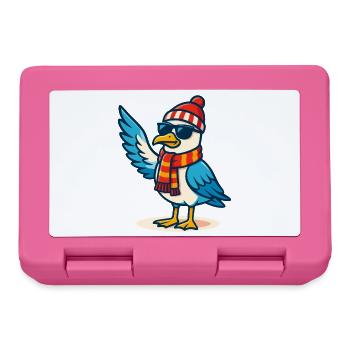Mouette fraîche avec lunettes de soleil et casquette - Boîte à goûter - rose - Devant