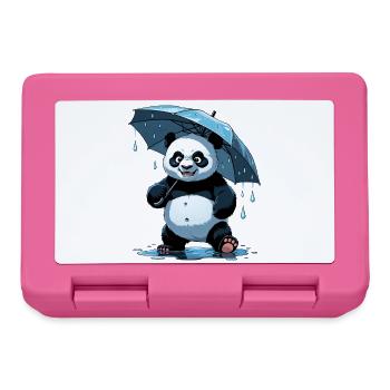 Panda Unter Regenschirm - Brotdose - Pink - Vorne