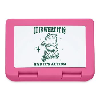It Is What It Is And It's Autism Funny Animal Frog - Lunchbox - pink - Front