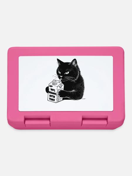 Mürrische Katze trinkt 'Hater Tears' - Brotdose - Pink