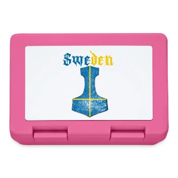 Schweden Flagge – Mjölnir Thorhammer Design - Brotdose - Pink - Vorne