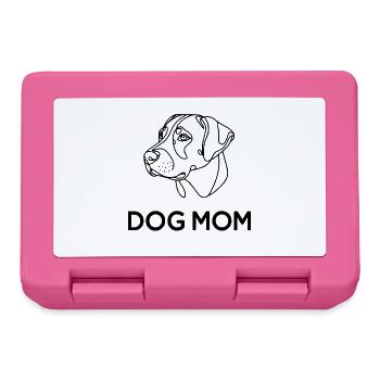 Dog Mom - Cadeau minimaliste Dog Line Art - Boîte à goûter - rose - Devant