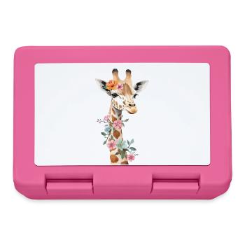 Giraffe mit Blumenkrone - Brotdose - Pink - Vorne