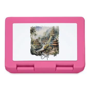 Bali Watercolor, Bali Indonesia - Lunchbox - pink - Front