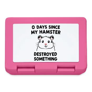 0 jours depuis que mon hamster a détruit quelque chose d’amusant - Boîte à goûter - rose - Devant