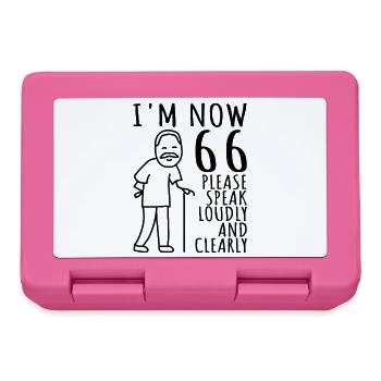 66th Birthday 66s 66th I am now 66 years old - Lunchbox - pink - Front