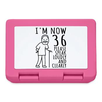 36. Geburtstag 36er 36ter Ich bin jetzt 36 Jahre - Brotdose - Pink - Vorne