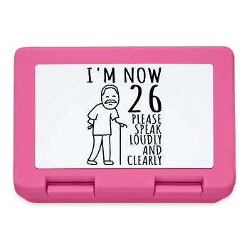 26. Geburtstag 26er 26ter Ich bin jetzt 26 Jahre - Brotdose - Pink - Vorne