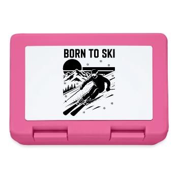 Citation de ski Born to Ski - Boîte à goûter - rose - Devant