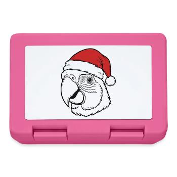 Papagei Weihnachten Santa Hut Design - Brotdose - Pink - Vorne