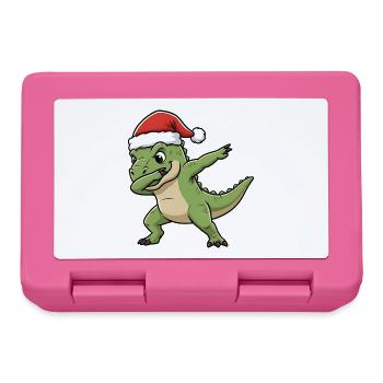 Christmas T-Rex Dab - Lunchbox - pink - Front