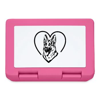 German Shepherd Illustration - Lunchbox - pink - Front