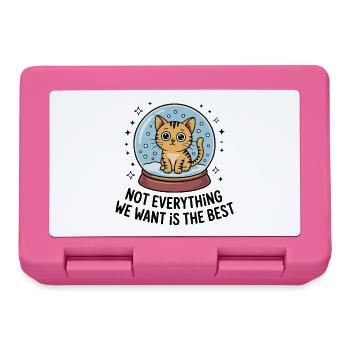 Kawaii Katze Schneekugel - Brotdose - Pink - Vorne