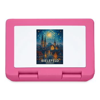 Bielefeld Night Panorama Skyline - Lunchbox - pink - Front