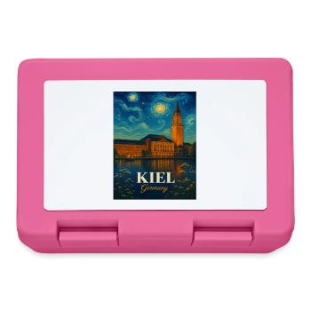 Kiel Nachtansicht Poster Kiel Germany - Brotdose - Pink - Vorne