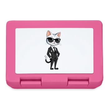 Eleganter Katzenheld im Anzug - Brotdose - Pink - Vorne