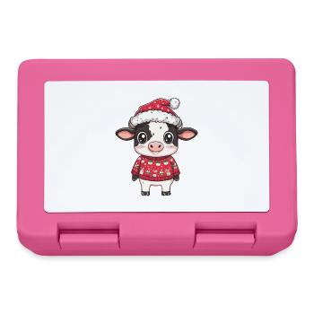 Kuh Weihnachten - Brotdose - Pink - Vorne