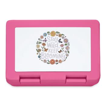 Restez sauvage, restez en forme de cercle fleuri - Boîte à goûter - rose - Devant