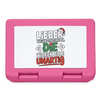 Lieber Weihnachtsmann Unartig Humor - Brotdose - Pink - Vorne