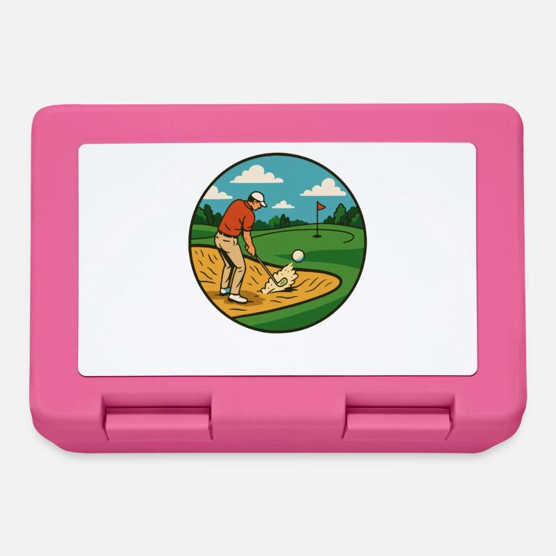 Funny Golf Swing Golfer Golf Course Play Golf - Lunchbox - pink