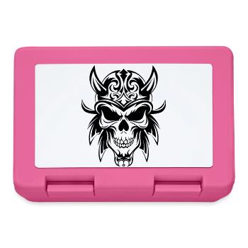 Stilisierter Totenkopf im Tribal-Look - Brotdose - Pink - Vorne
