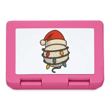 Christmas Golf Ball Santa Hat Lights Fun - Lunchbox - pink - Front