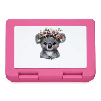 Koala mit Blütenkrone Illustration - Brotdose - Pink - Vorne