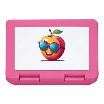 Apple with sunglasses - Lunchbox - pink - Front