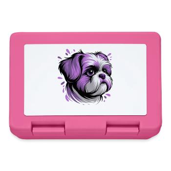 Portrait de tête de chien violet - Boîte à goûter - rose - Devant