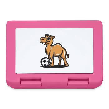 Camel with Soccer Cartoon - Lunchbox - pink - Front