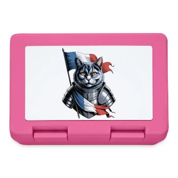 Frankreich Katze Ritter - Brotdose - Pink - Vorne