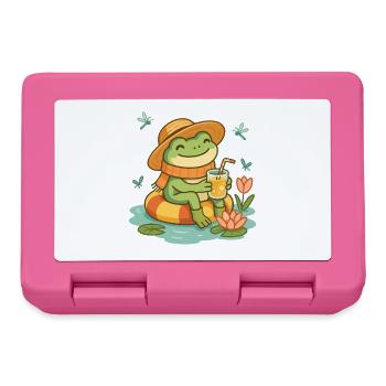 Summer Frog – Cozy Frog with Lemonade - Lunchbox - pink - Front