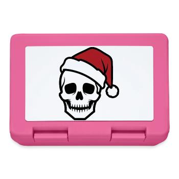 Creepy Skeleton with Santa Hat Biker Horro - Lunchbox - pink - Front
