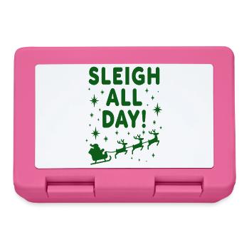 Sleigh All Day Funny Christmas Sayings - Lunchbox - pink - Front