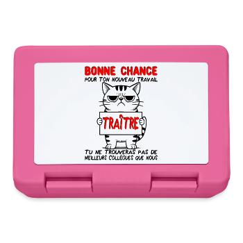 Départ collègue travail nouvel emploi Traître - Boîte à goûter - rose - Devant