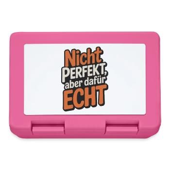 Nicht perfekt aber echt Typo Grafik - Brotdose - Pink - Vorne