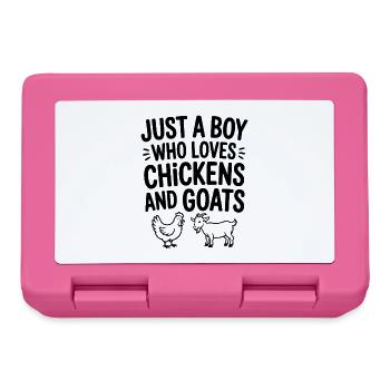 Just a Boy Who Loves Chickens and Goats - Lunchbox - pink - Front