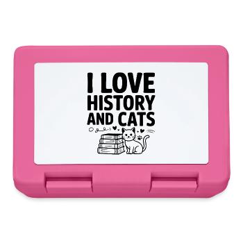Ich liebe Geschichte und Katzen - Brotdose - Pink - Vorne