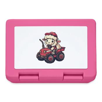 Sheep Tractor Farmer - Lunchbox - pink - Front
