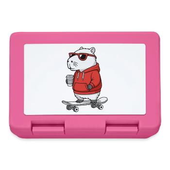 Capybara Lunettes de soleil Skateur rongeur Skateboard - Boîte à goûter - rose - Devant