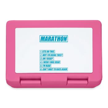 6 Stages of Marathon Funny Run Jogging Runner - Lunchbox - pink - Front