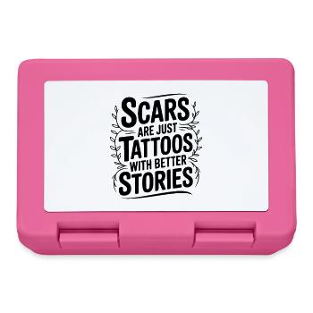 Narben sind nur Tattoos mit besseren Geschichten - Brotdose - Pink - Vorne