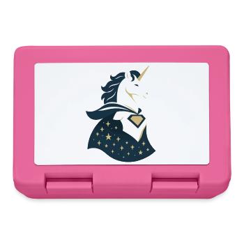 Unicorn with cape, magic in the heart - Lunchbox - pink - Front