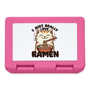 Cat with noodles ramen kawaii cat - Lunchbox - pink - Front