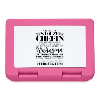 Chefin des verrückten Haufens - Frauenpower Spruch - Lunchbox - pink - Front