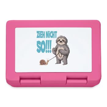  Zieh Nicht So Faultier Mit Schnecke Lustiger - Brotdose - Pink - Vorne
