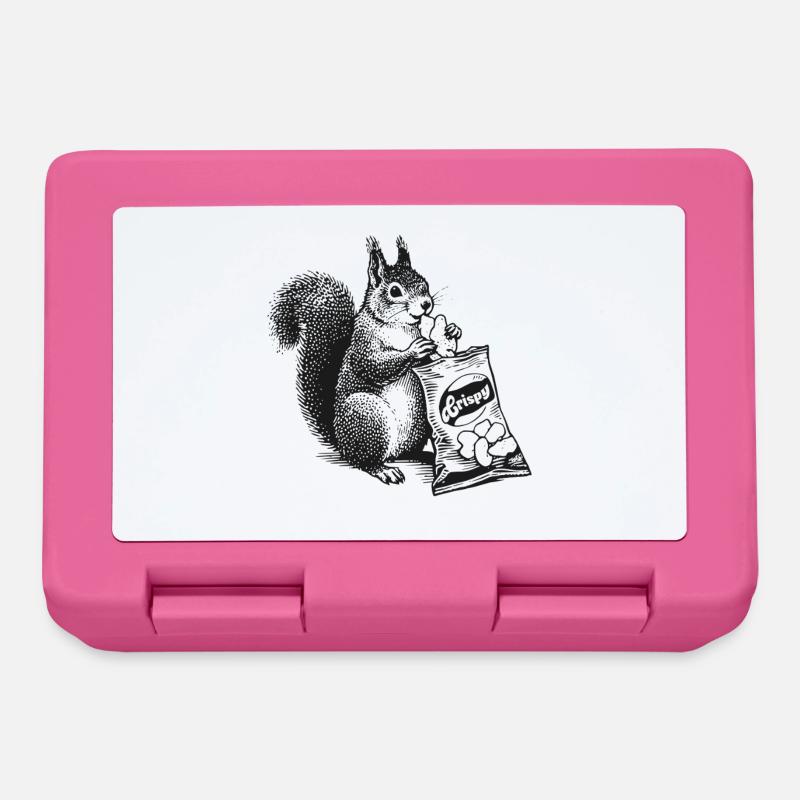 Squirrel with chips - Lunchbox - pink