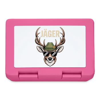 Jäger Hirsch mit Hut Sonnenbrille - Brotdose - Pink - Vorne